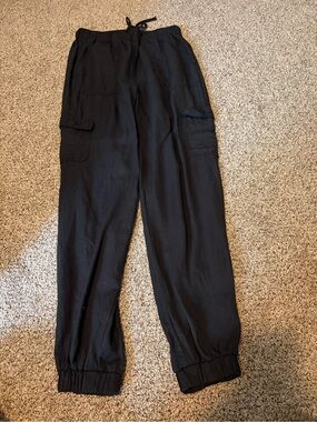 Love Tree Black Elastic Waist Jogger Pants